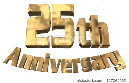 3DCG文字“25週年/25週年紀念馬克·斯帕克” 127269665