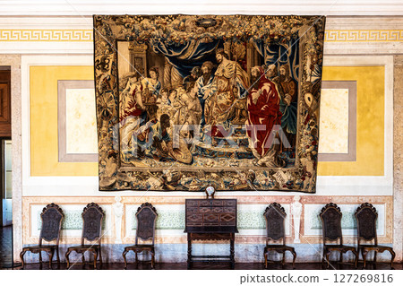Mafra, Portugal - Apr 11, 2025: Interior of the Mafra National Palace at Mafra, Portugal. 127269816