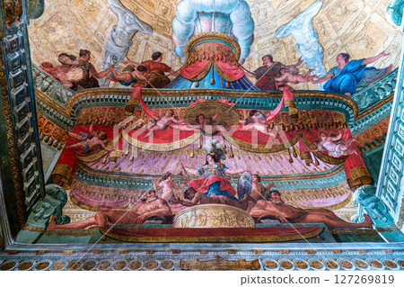 Mafra, Portugal - Apr 11, 2025: Interior of the Mafra National Palace at Mafra, Portugal. Mafra, Portugal - Apr 11, 2025: Interior of the Mafra National Palace at Mafra, Portugal. 127269819