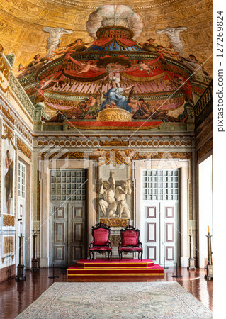Mafra, Portugal - Apr 11, 2025: Interior of the Mafra National Palace at Mafra, Portugal. Mafra, Portugal - Apr 11, 2025: Interior of the Mafra National Palace at Mafra, Portugal. 127269824
