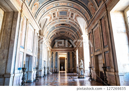 Mafra, Portugal - Apr 11, 2025: Interior of the Mafra National Palace at Mafra, Portugal. Mafra, Portugal - Apr 11, 2025: Interior of the Mafra National Palace at Mafra, Portugal. 127269835