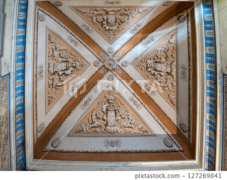 Mafra, Portugal - Apr 11, 2025: Interior of the Mafra National Palace at Mafra, Portugal. Mafra, Portugal - Apr 11, 2025: Interior of the Mafra National Palace at Mafra, Portugal. 127269841