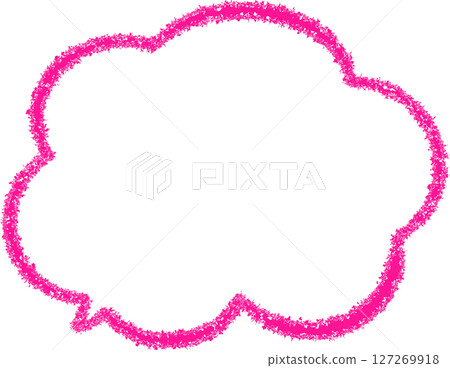 用粉紅色蠟筆畫的蓬鬆雲朵狀對話泡泡。它看起來很可愛,像塗鴉一樣。對話泡泡的尖端位於左下方。 用粉紅色蠟筆畫的蓬鬆雲朵狀對話泡泡。它看起來很可愛,像塗鴉一樣。對話泡泡的尖端位於左下方。 127269918