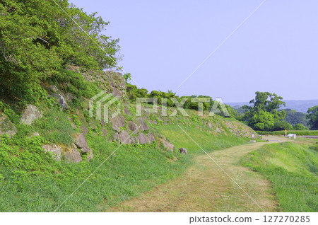 Scenery of stone walls remaining at the ruins of Hara Castle in Nagasaki Prefecture Scenery of stone walls remaining at the ruins of Hara Castle in Nagasaki Prefecture 127270285