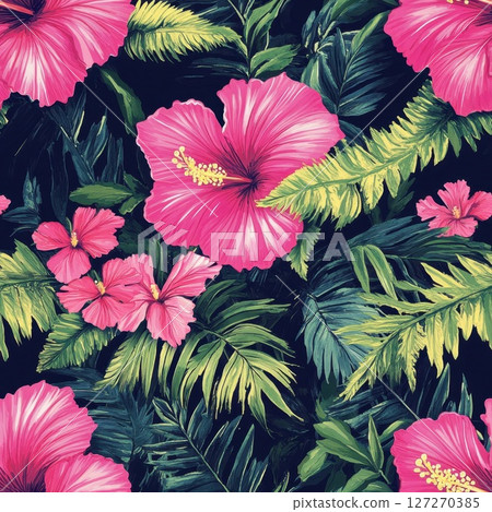 pattern with tropical flowers 127270385
