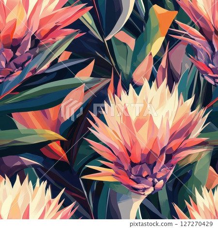 exotic wildflower pattern in a watercolor 127270429