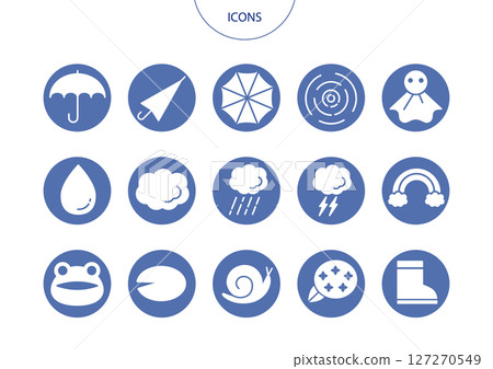 Rainy season icon pictogram vector illustration set 127270549