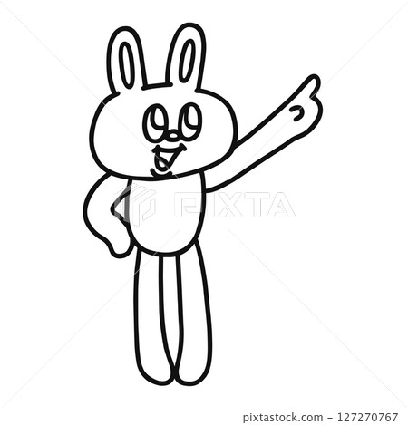 指點流行兔子線描 指點流行兔子線描 127270767