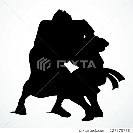 Vector drawing. Man fight with Angel Vector drawing. Man fight with Angel 127270778