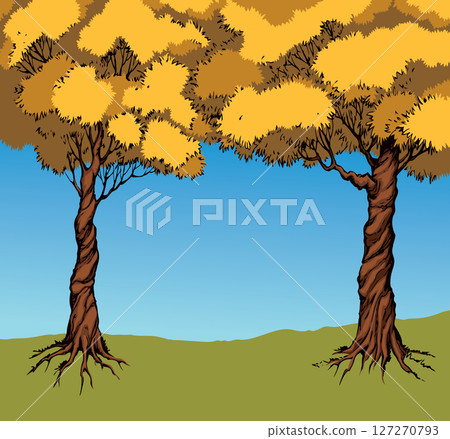 Vector background. Frame from trees 127270793