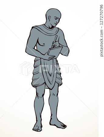 Vector drawing. Egyptian male servant Vector drawing. Egyptian male servant 127270796