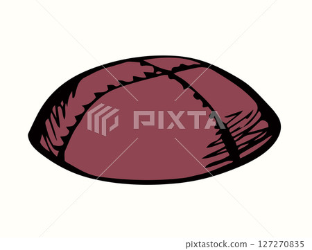 Vector drawing. Jewish clothing yarmulke 127270835