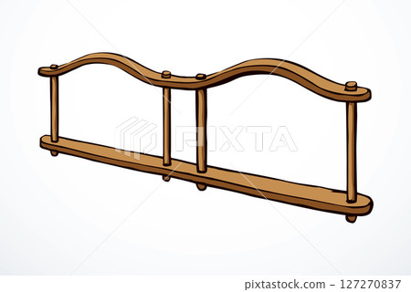 Vector drawing. Old wooden yoke Vector drawing. Old wooden yoke 127270837