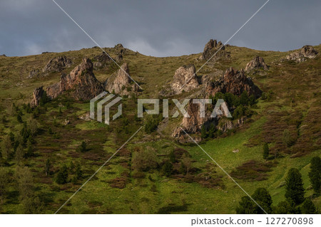 Sharp rocks, picturesque view. 127270898