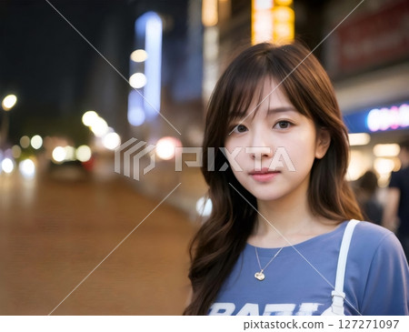 走在城市的一名婦女 走在城市的一名婦女 127271097