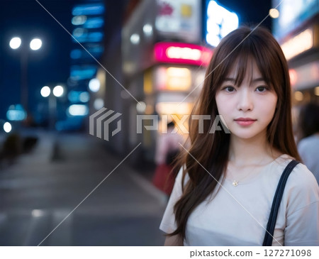 走在城市的一名婦女 走在城市的一名婦女 127271098