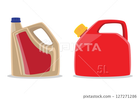 Set of Fuel and Oil Plastic Containers Set of Fuel and Oil Plastic Containers 127271286