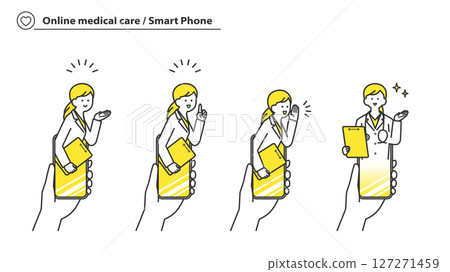 線上醫療諮詢：女醫師透過智慧型手機回覆 2c 組 127271459