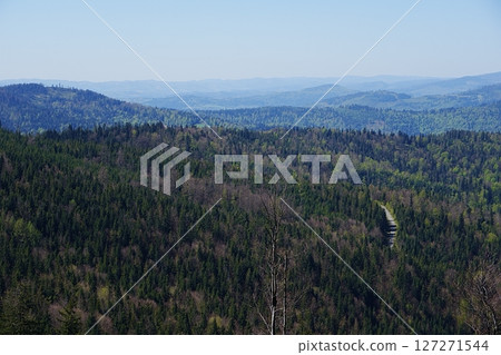 Mountains in Silesian Beskids near Szczyrk town in Poland Mountains in Silesian Beskids near Szczyrk town in Poland 127271544