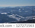 Scenic Beskids mountains at Silesian Voivodeship near European Bialy Krzyz in Poland 127271563
