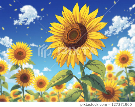 Sunflower and blue sky 127271960