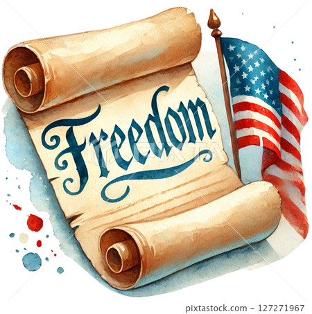 freedom scroll illustration 127271967