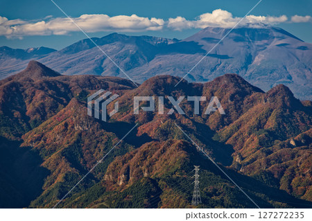 Mount Arafune and Mount Asama seen from Mount Shirake in Western Joshu 127272235