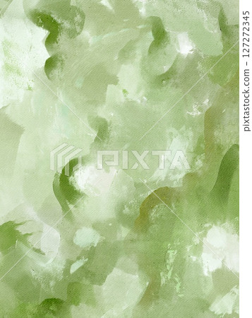 Green abstract impressionist wall art in watercolor and acrylic mix. Modern oil painting on canvas for posters, home decor, invitations, web design, and printable art. 127272345