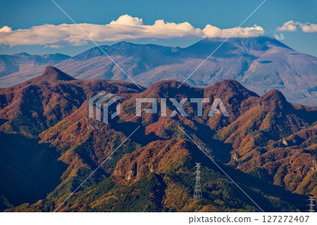 從西上州的白鴨山眺望荒船山和淺間山 從西上州的白鴨山眺望荒船山和淺間山 127272407