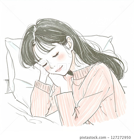 Sleep, sleeping, woman lying in bed 127272950