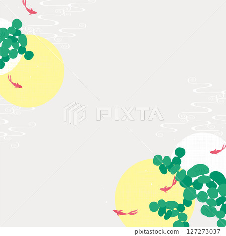 Summer Japanese style background (goldfish) 2025-10 vector Summer Japanese style background (goldfish) 2025-10 vector 127273037