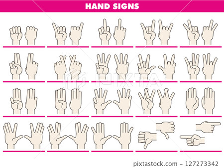 Hand Sign 02 - Skin color with black outline 127273342