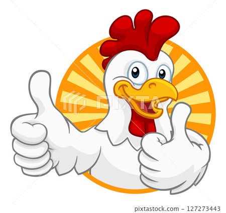 Chicken Cartoon Rooster Cockerel Character 127273443