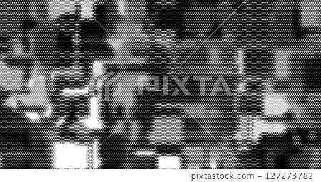 Abstract geometric black and white graphic design print halftone pattern. Vector illustration. Abstract geometric black and white graphic design print halftone pattern. Vector illustration. 127273782