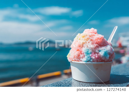 海景咖啡館裡的刨冰 AI 影像 海景咖啡館裡的刨冰 AI 影像 127274148