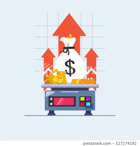 Rising Value of Assets: Money and Gold Rising Value of Assets: Money and Gold 127274292