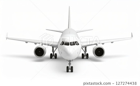 White airplane 3d model over white background White airplane 3d model over white background 127274438