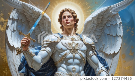 Archangel Michael fantasy art background, mighty warrior angel Archangel Michael fantasy art background, mighty warrior angel 127274456