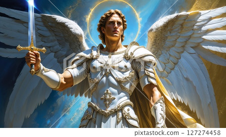 Archangel Michael fantasy art background, mighty warrior angel 127274458