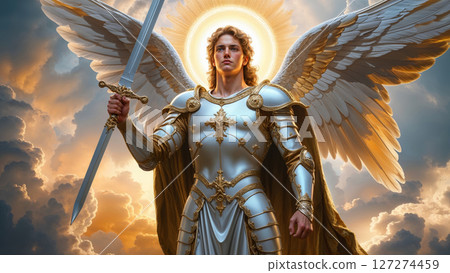 Archangel Michael fantasy art background, mighty warrior angel Archangel Michael fantasy art background, mighty warrior angel 127274459