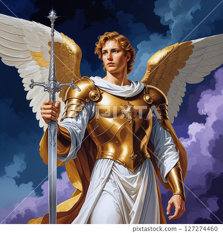 Archangel Michael fantasy art background, mighty warrior angel 127274460
