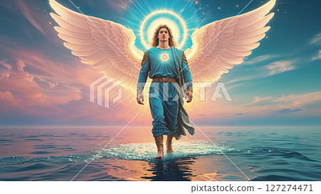 Archangel Michael fantasy art background, mighty warrior angel 127274471