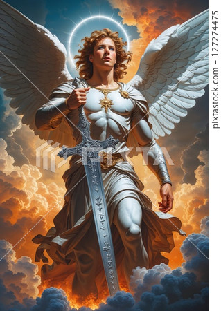 Archangel Michael fantasy art background, mighty warrior angel 127274475