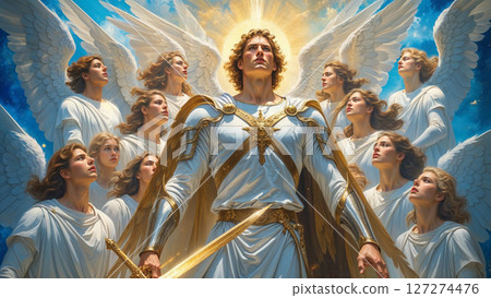 Archangel Michael fantasy art background, mighty warrior angel 127274476