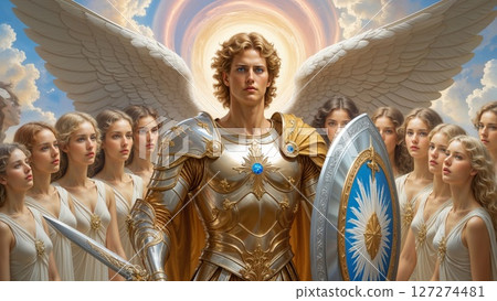 Archangel Michael fantasy art background, mighty warrior angel 127274481