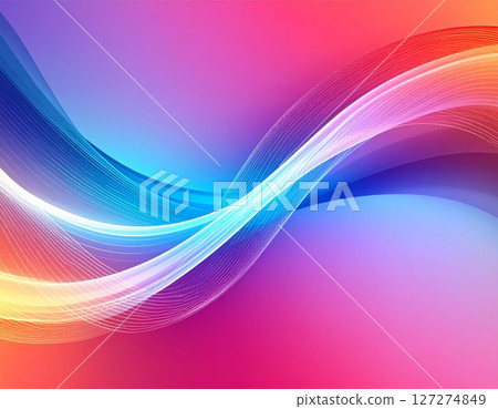 Abstract multicolor 3d gradient background with hi-tech elements and waves 127274849
