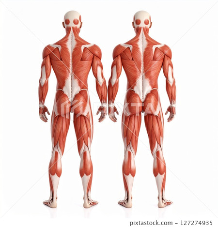 Male muscle tissue structure over white background 127274935