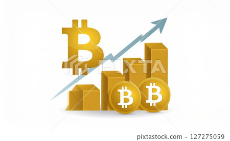 Bitcoin growth, cryptocurrency bull market, rocket record heights conceptual background 127275059