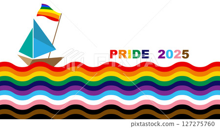 Pride 2025 Rainbow Flag LGBTQIA Wavy Banner Pride 2025 Rainbow Flag LGBTQIA Wavy Banner 127275760