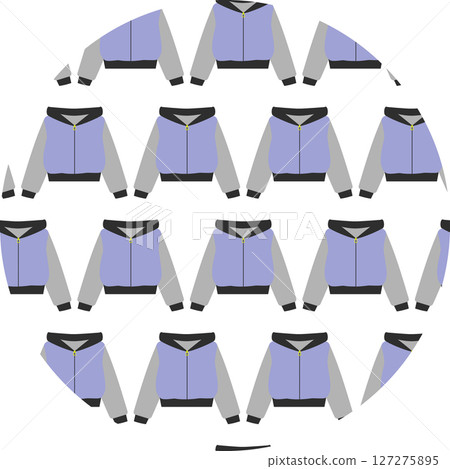 Lavender Hand drawn Hoodie sweatshirt on zipper Seamless Pattern on Circle Background Clothes fond 127275895